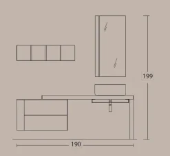 Legnobagno Mobile bagno Sospeso L.14 a prezzi convenienti- Mobili Bagno Sospeso