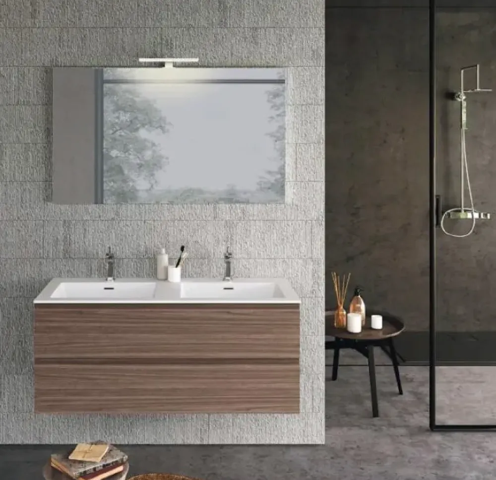 Online Mobile bagno Sospeso 2lavabi syntesi 120 a prezzi outlet Mobili Bagno Sospeso