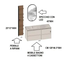 Mobile bagno Sospeso Picasso m3 system scontato - 35%^Baxar Clearance