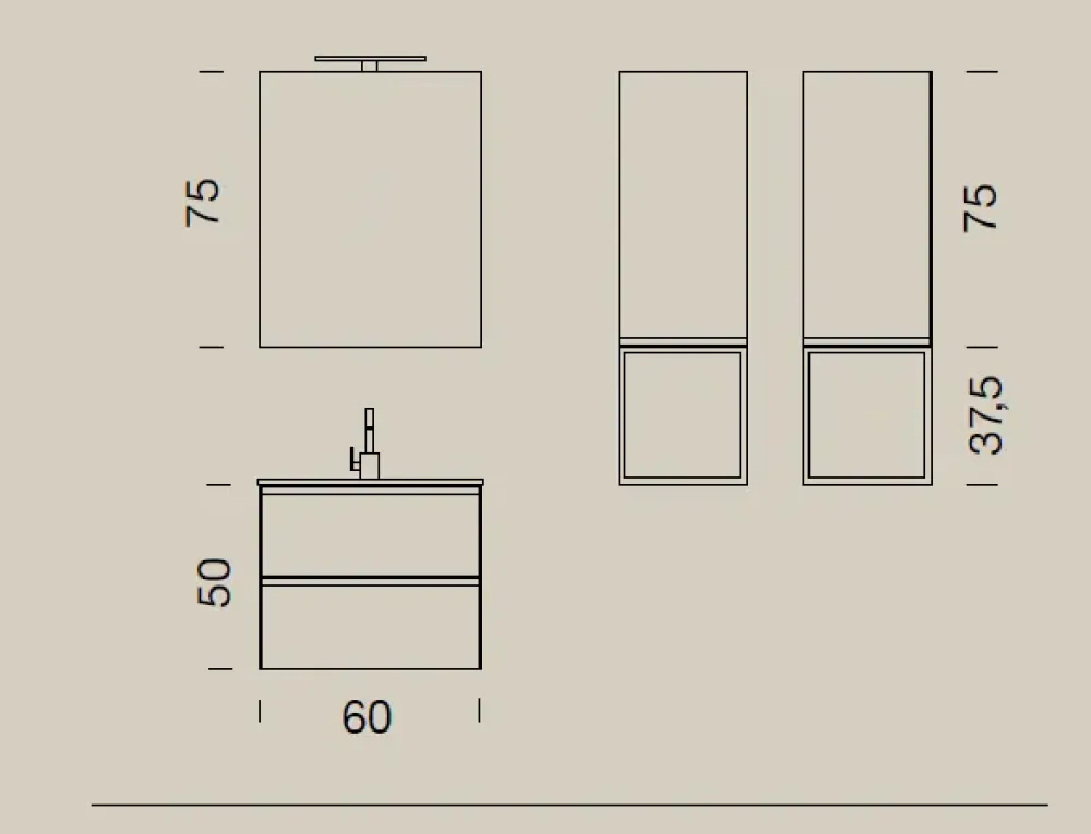 Mobile bagno Sospeso Up001 con forte sconto^Compab Hot