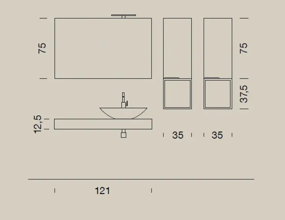 Clearance Mobile bagno Sospeso Up023 a prezzo ribassato Mobili Bagno Sospeso