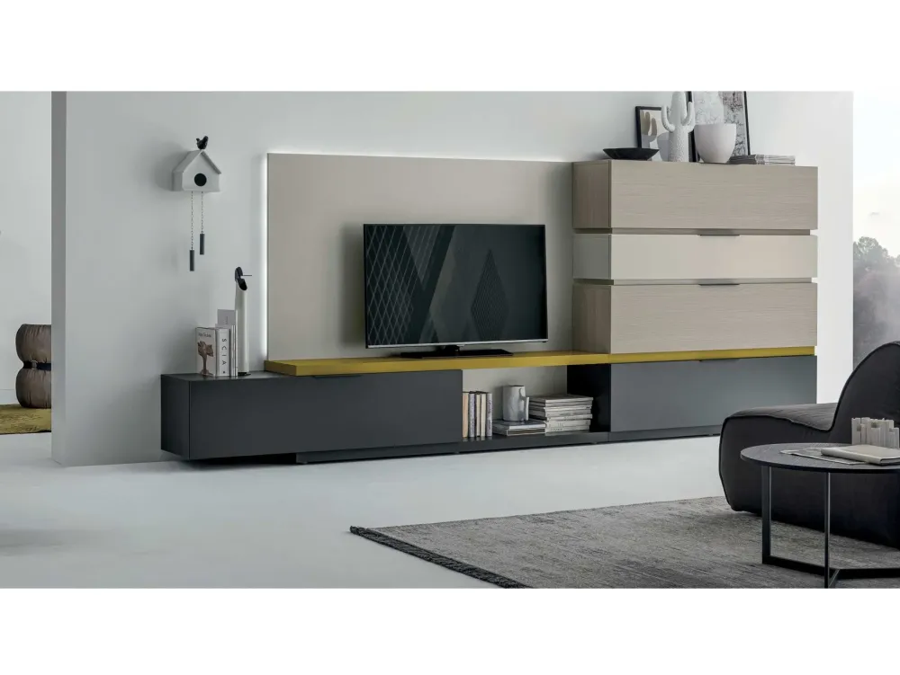 Hot Mobile componibile Collection in laminato materico in Offerta Outlet Pareti Attrezzate