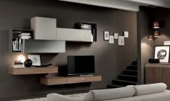 Discount Mobile componibile Mobile-living finitura calce scontato del 40% PREZZI OUTLET Pareti Attrezzate