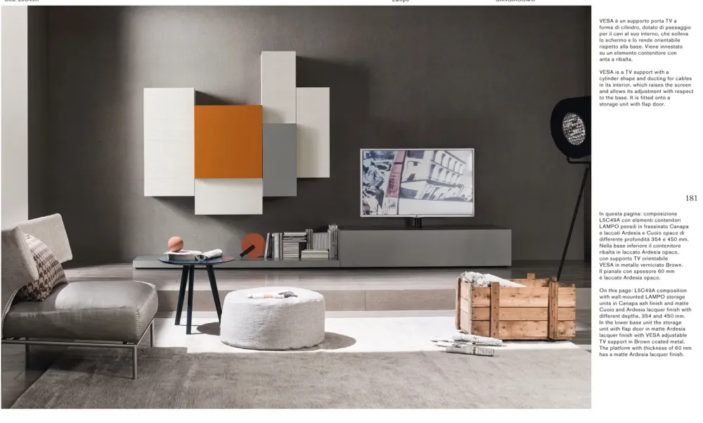 Sangiacomo Mobile componibile in stile moderno in melamminico Offerta Outlet- Pareti Attrezzate