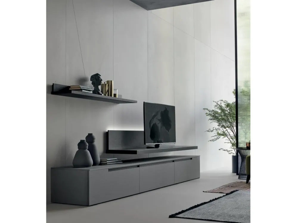 Discount Mobile componibile in laminato materico in Offerta Outlet Pareti Attrezzate