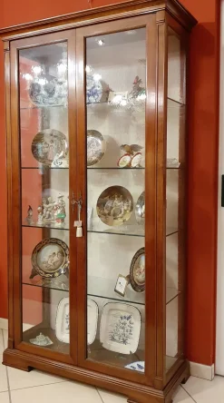 Mobile d'antiquariato modello Vetrina cristalliera in ciliegio a PREZZO SCONTATO^Artigianale New