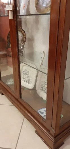 Mobile d'antiquariato modello Vetrina cristalliera in ciliegio a PREZZO SCONTATO^Artigianale New