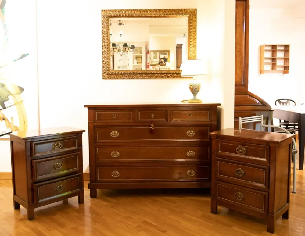 Mobile d'antiquariato modello Como'piu' 2 comodini ciliegio massello a PREZZO SCONTATO^Grande Arredo Online