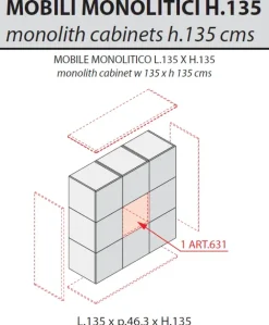 Las Mobili Mobile in legno Iulio monolitico in offerta- Arredo Ufficio