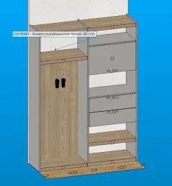 Imab Mobile ingresso A terra modello Ingresso con parete attrezzata di- Mobili Ingresso