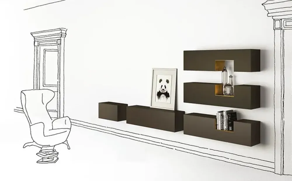 Minotti Italia Mobile ingresso design Sospeso Duedi, tredi, quattrodi di scontato- Mobili Ingresso