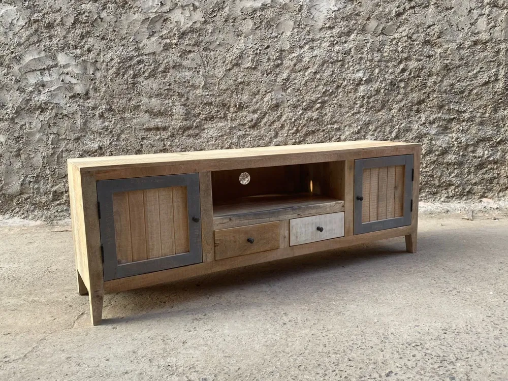 Outlet Etnico Mobile modello Mobile portatv linz stile scandinavian 2 ante 2 cassetti porta tv di in Offerta Outlet- Porta Tv