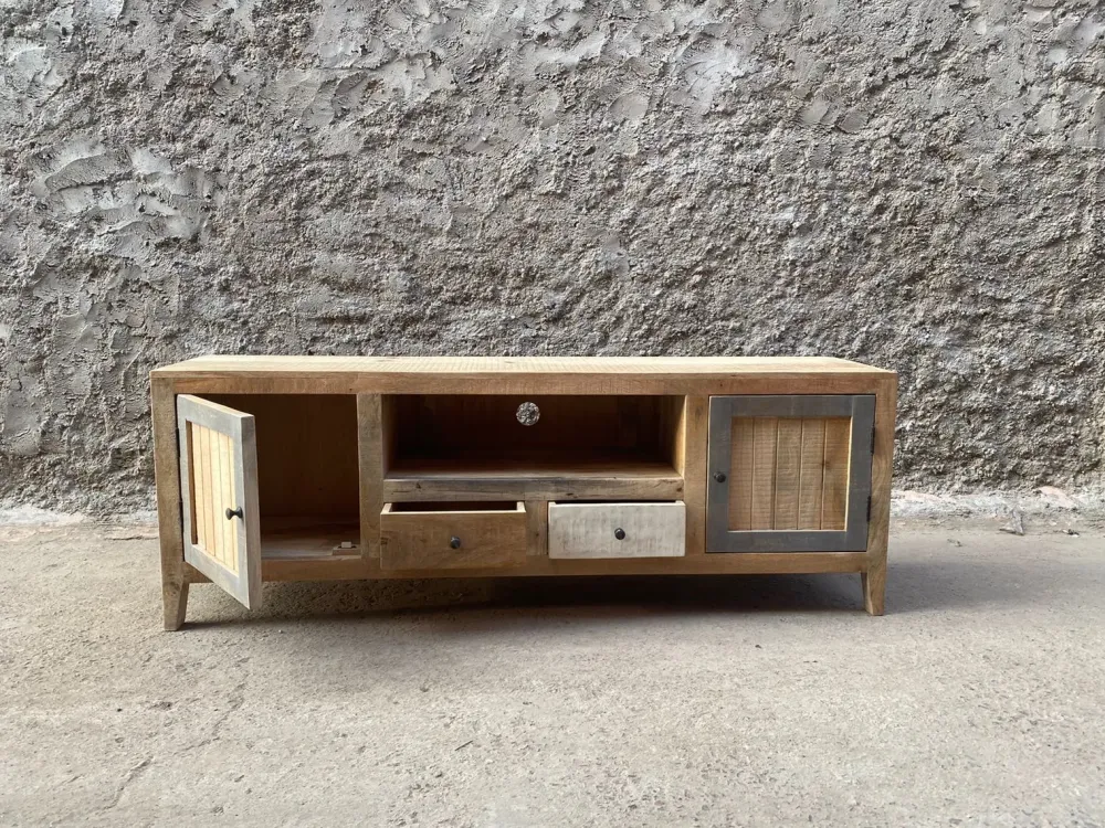 Outlet Etnico Mobile modello Mobile portatv linz stile scandinavian 2 ante 2 cassetti porta tv di in Offerta Outlet- Porta Tv