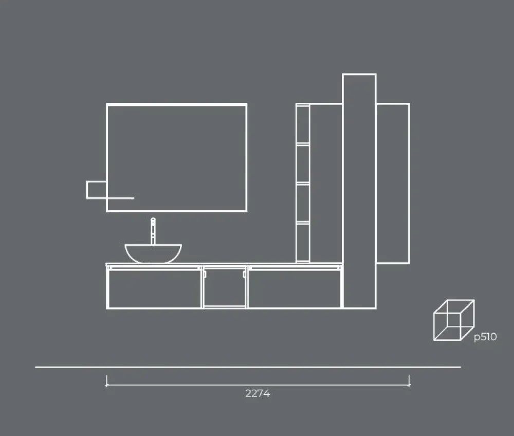 Cerasa Mobile per il bagno Segno 15 a prezzi convenienti- Mobili Bagno Sospeso