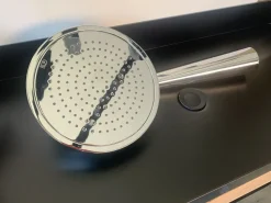 Mobile per il bagno Cono soffione anticalcare a parete, orientabile, finitura cromo 45151 031 completo di braccio doccia a prezzi outlet Mobili Bagno Sospeso