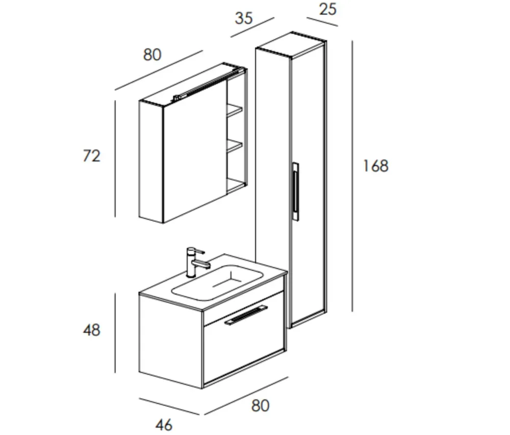 New Mobile per il bagno Smart.46-12 a prezzi outlet Mobili Bagno Sospeso