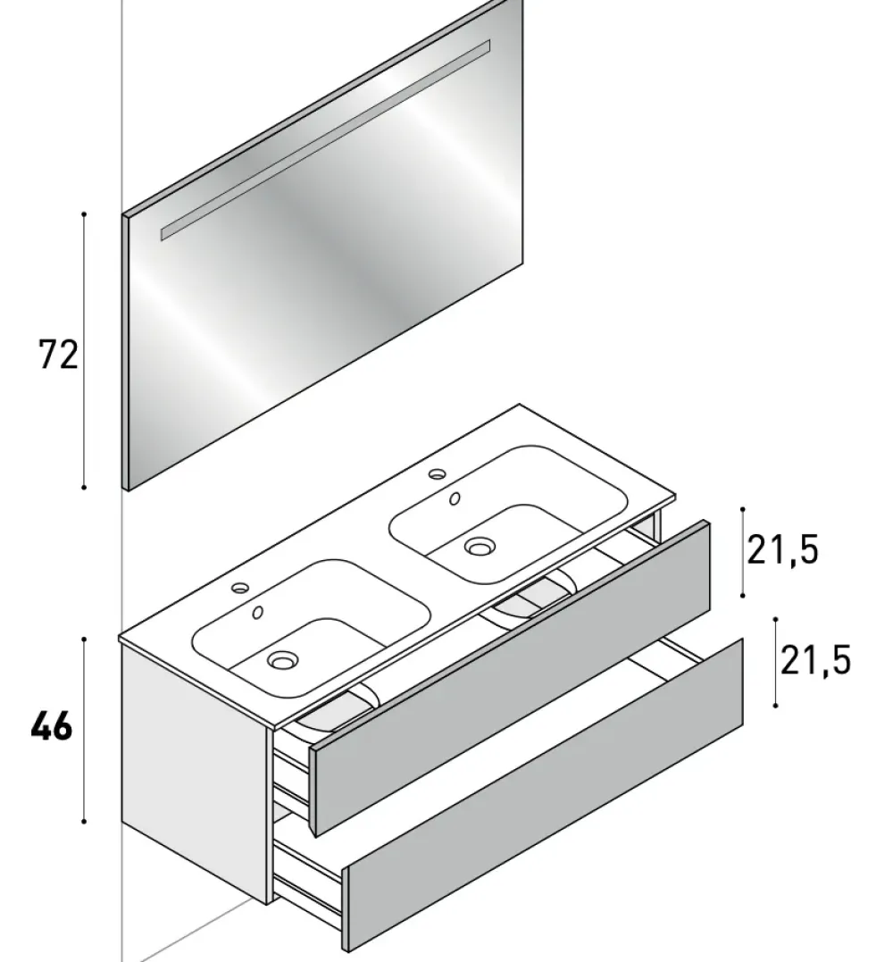 Clearance Mobile per la sala da bagno Composizione u&d 06 in Offerta Outlet Mobili Bagno Sospeso