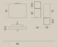 New Mobile per la sala da bagno Up022 a prezzo Outlet Mobili Bagno Sospeso