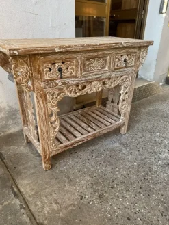 Online Mobile per la sala da bagno Consolle bagno teak decapata in Offerta Outlet Mobili Bagno A Terra