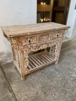 Online Mobile per la sala da bagno Consolle bagno teak decapata in Offerta Outlet Mobili Bagno A Terra