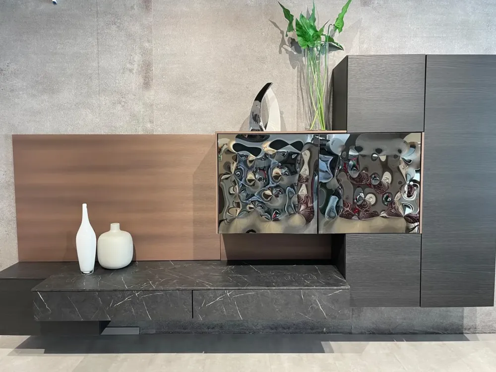 Duebitalia Mobile soggiorno modello Parete attrezzata di a PREZZI OUTLET- Pareti Attrezzate