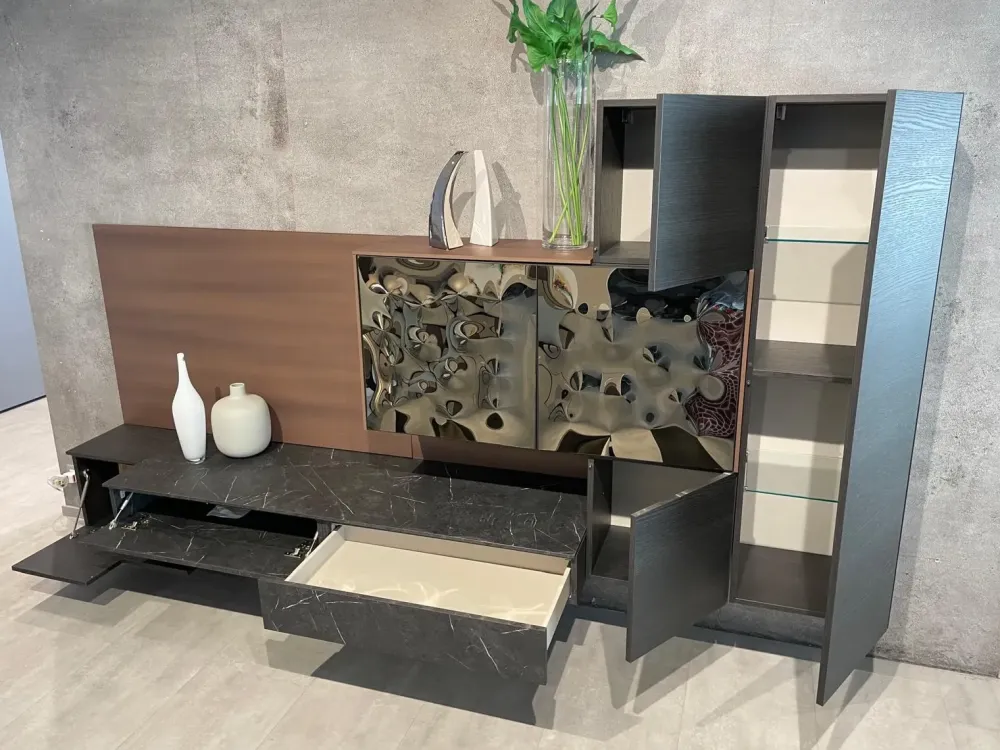 Duebitalia Mobile soggiorno modello Parete attrezzata di a PREZZI OUTLET- Pareti Attrezzate