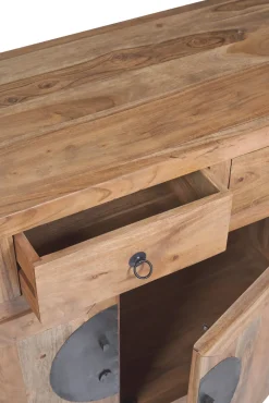 Outlet Mobile soggiorno modello Mobile credenza zen 2 ante 3 cassetti di a prezzo Outlet Madie