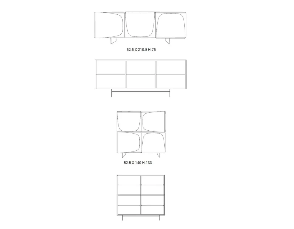 Mobile soggiorno modello Trilogy di a prezzo scontato^Ozzio Best