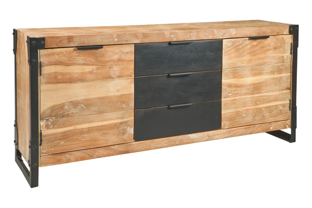 Outlet Etnico Mobile soggiorno modello Madia industriale iron 2 ante 3 cassetti di a PREZZI OUTLET- Madie