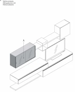 Mobile soggiorno modello Qsm 626 di a PREZZI OUTLET Pareti Attrezzate