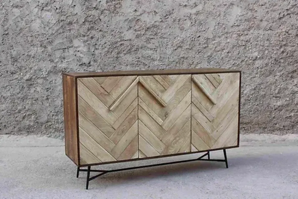 Outlet Etnico Mobile soggiorno modello Credenza rennes natural 3a di a PREZZI OUTLET- Madie