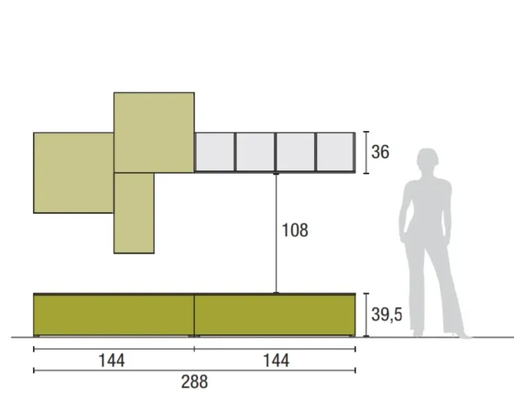 Tomasella Mobile soggiorno modello Atlante skt12 di scontato -30%- Pareti Attrezzate