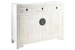 Outlet Etnico Mobile soggiorno modello credenza china in legno 3 cassetti 2 sportelli white decape' di a PREZZI OUTLET- Madie