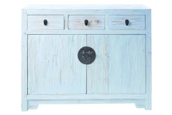 Outlet Etnico Mobile soggiorno modello credenza china in legno 3 cassetti 2 sportelli white decape' di a PREZZI OUTLET- Madie