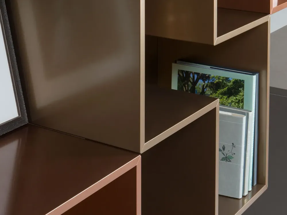 Mobile soggiorno modello Credenza fly deco e mensole cube outlet di scontato -45% Pareti Attrezzate