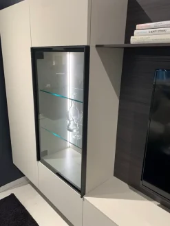 NovaMobili Mobile soggiorno modello Soggiorno vetrina brunito di a PREZZI OUTLET- Pareti Attrezzate