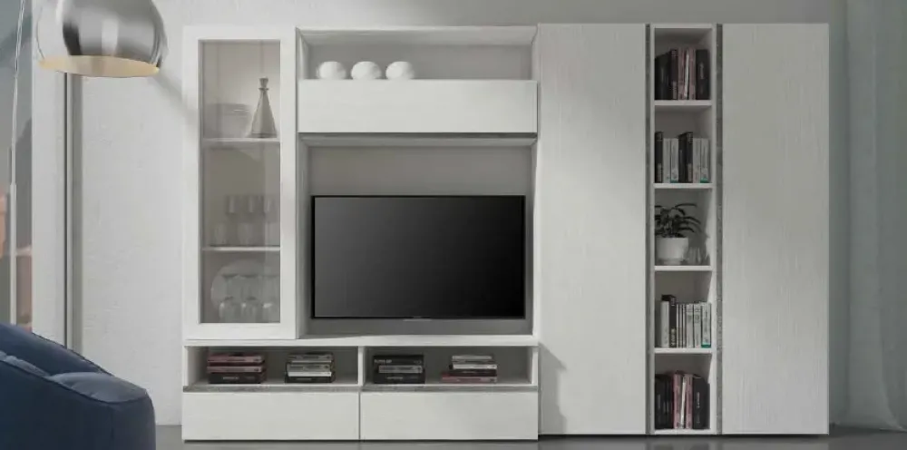 Mobile soggiorno modello Silver comp. 4 di scontato -46%^Collezione esclusiva Outlet