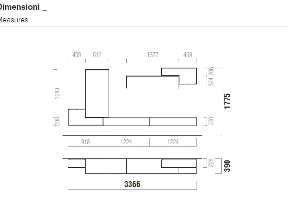 Santalucia Mobile soggiorno modello Composizione soggiorno linea 032 di a PREZZI OUTLET- Pareti Attrezzate