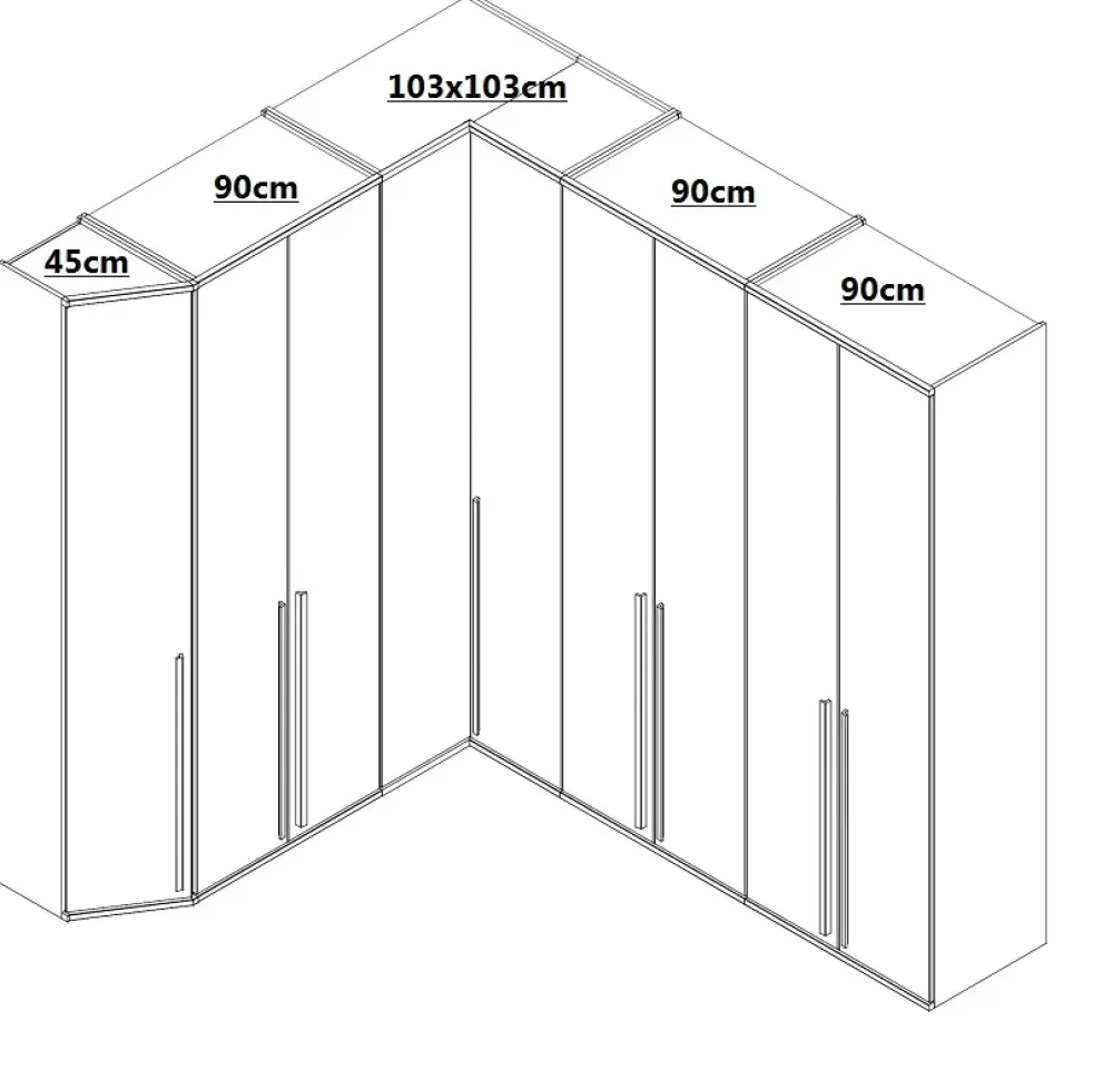 Outlet OFFERTA armadiatura ad angolo TAG Misura 280x235cm Armadi