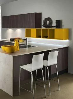 Cucine Store OFFERTA Cucina ad angolo con bancone LINEA di (340X215cm)- Cucine Ad Angolo|Cucine Design