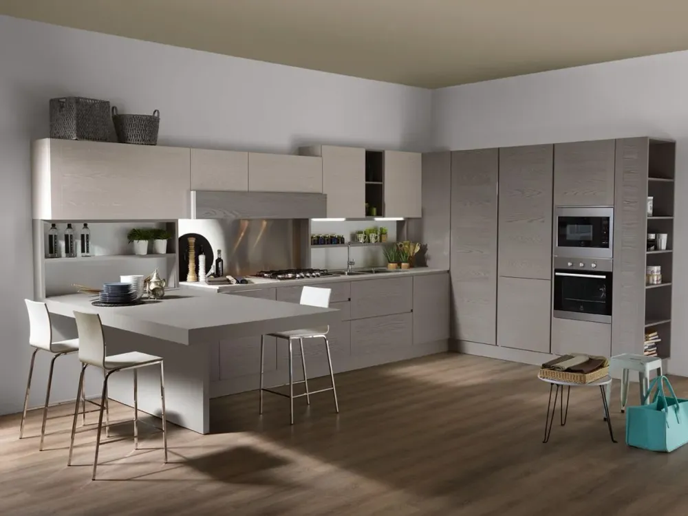 Outlet OFFERTA Cucina ad angolo con BANCONE CUCINE MODELLO DADA Cucine Ad Angolo|Cucine Moderne