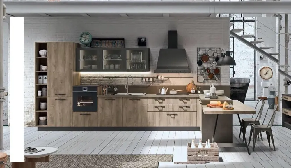 Cucine Store OFFERTA cucina con penisola e bancone (Misura 455x300cm)- Cucine Con Penisola