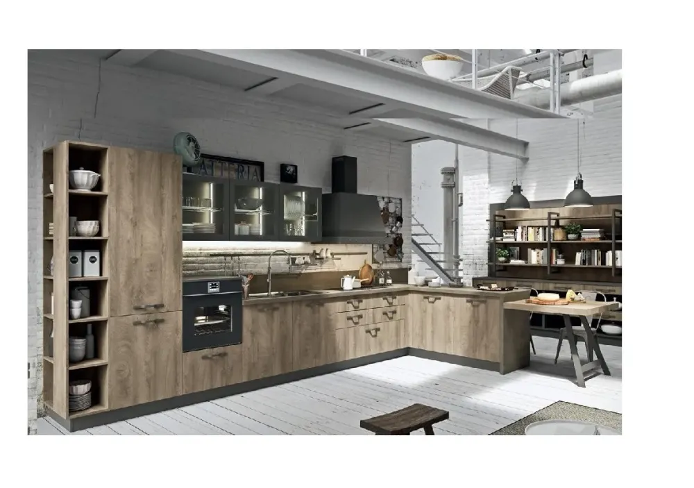 Cucine Store OFFERTA cucina con penisola e bancone (Misura 455x300cm)- Cucine Con Penisola