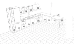 Cucine Store OFFERTA cucina con penisola e bancone (Misura 455x300cm)- Cucine Con Penisola