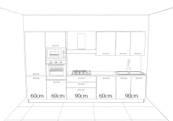 OFFERTA Cucina lineare CUCINE STORE CORI misura 360cm completa di elettrodomestici^Collezione esclusiva Hot