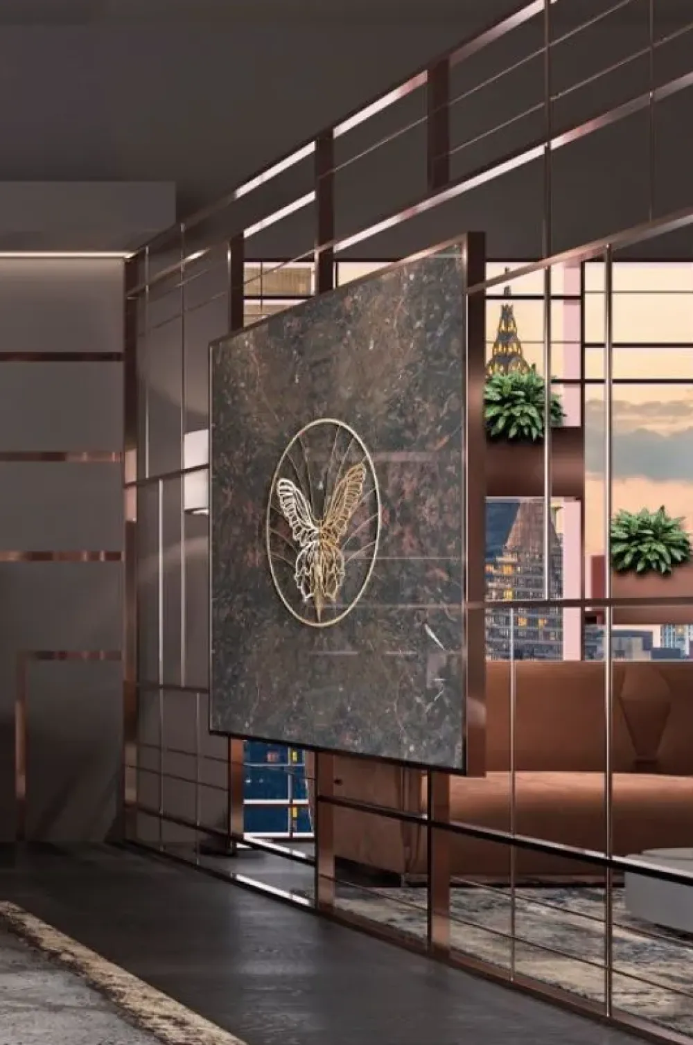 Md work Oggettistica Separe in inox piu quadro in resina e specchio a prezzo scontato- Oggettistica