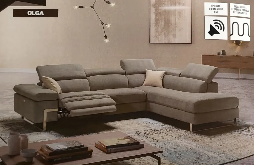 Collezione esclusiva Olga relax elettrico in Tessuto a prezzo scontato- Divani