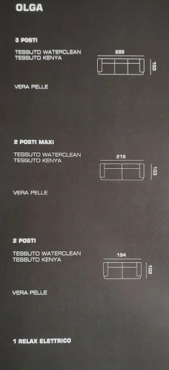 Collezione esclusiva Olga relax elettrico in Tessuto a prezzo scontato- Divani