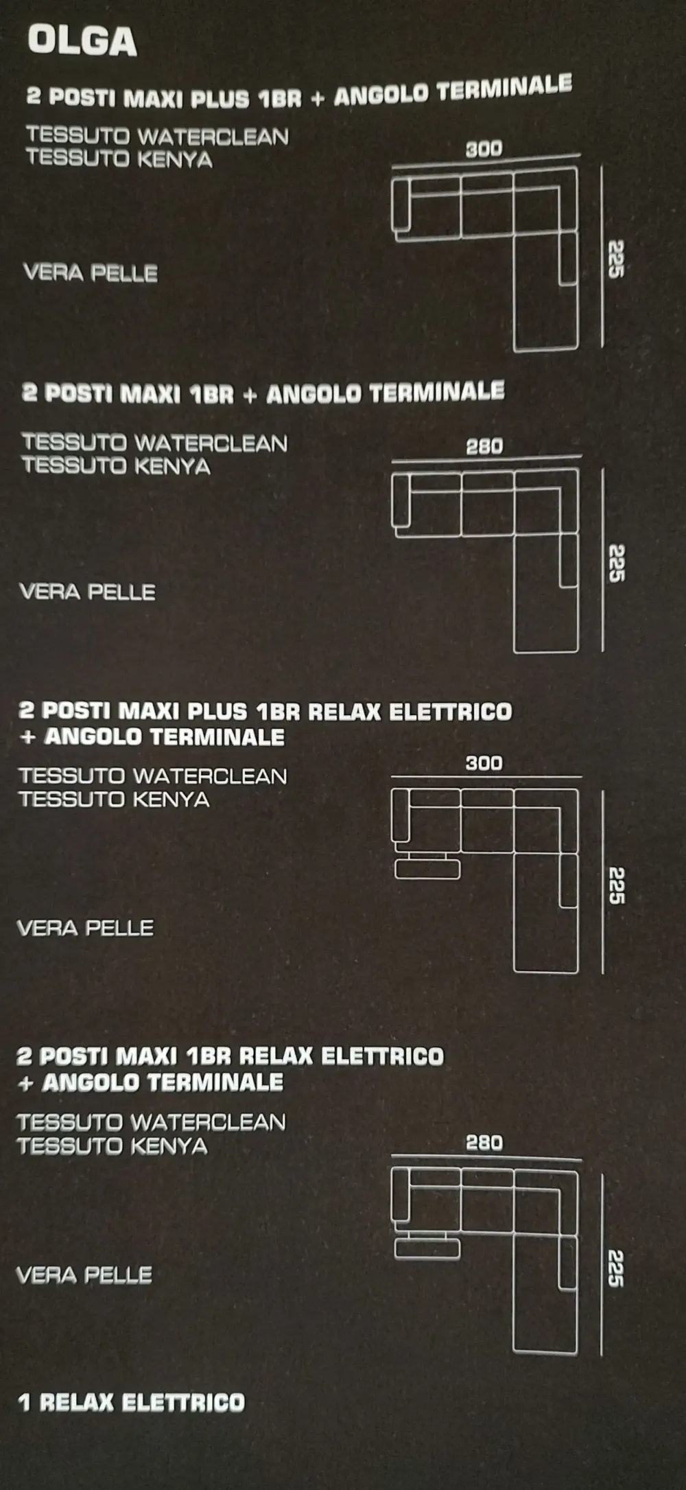 Collezione esclusiva Olga relax elettrico in Tessuto a prezzo scontato- Divani