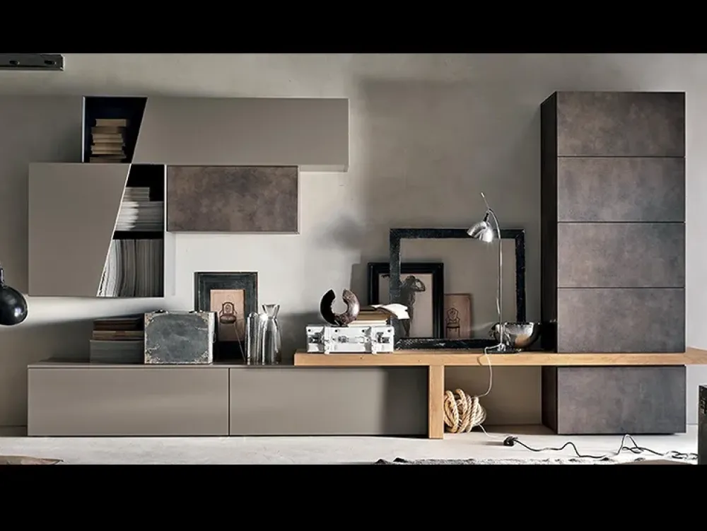 Parete attrezzata A002 in laccato opaco a prezzo scontato^Tomasella Clearance